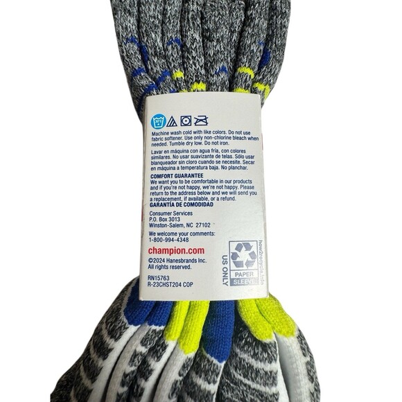 Champion Ankle Socks  Mens Shoe Size: 6-12 Performance Fit 4 Pairs White New - Picture 2 of 4